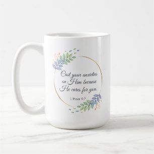 Gegoten je zorgen over hem 1 Peter 5:7 Koffiemok
