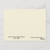 Gegoten leden, opera Beijing, ongeveer 1880 Briefkaart (Achterkant)