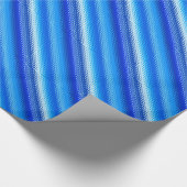 Gegoten strepen - kobalt en bleek blauw cadeaupapier (Hoek)