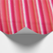 Gegoten strepen - rood, roze en wit cadeaupapier (Hoek)