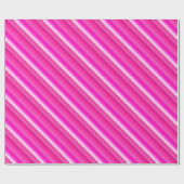 Gegoten strepen - roze en fuchsie cadeaupapier (Vlak)