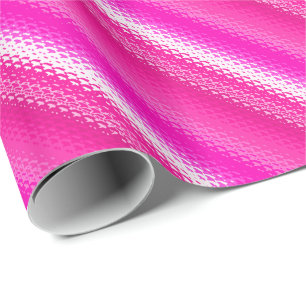 Gegoten strepen - roze en fuchsie cadeaupapier
