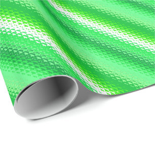 Gegoten strepen - smaragdgroen en wit cadeaupapier