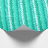 Gegoten strepen - turkooizen en wit cadeaupapier (Hoek)