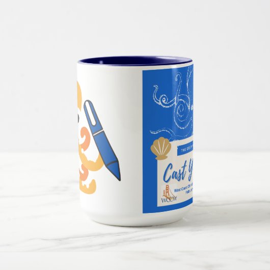 Gegoten Uw Netto Mok, kunst aan beide kanten Mok (Midden)