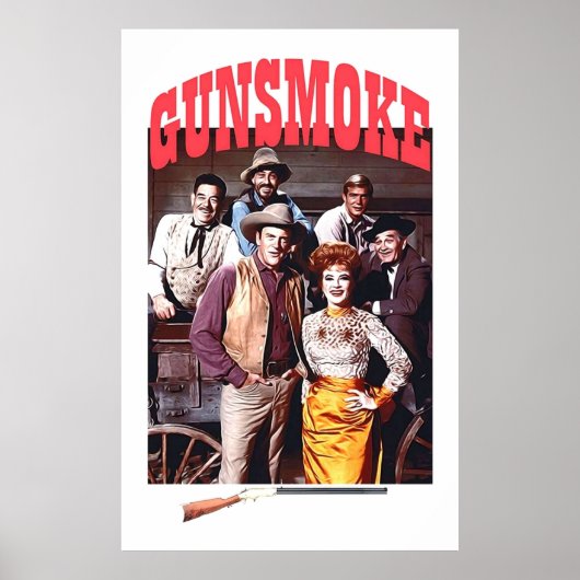 Gegoten van Gunsmoke Mat Dillon en Kat Doc and Fes Poster (Voorkant)