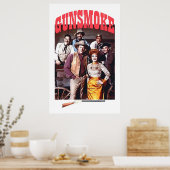 Gegoten van Gunsmoke Mat Dillon en Kat Doc en Fes Poster (Keuken)