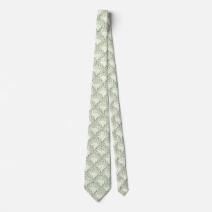 Gegradeerde Ombre Groene Scalloped Stippen Patroon Stropdas