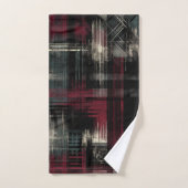 Gegrashte Grungy Alternatieve Grunge Plaid Patroon Bad Handdoek (Handdoek)