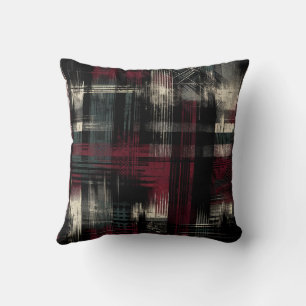 Gegrashte Grungy Alternatieve Grunge Plaid Patroon Kussen