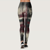 Gegrashte Grungy Alternatieve Grunge Plaid Patroon Leggings (Achterkant)