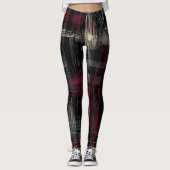 Gegrashte Grungy Alternatieve Grunge Plaid Patroon Leggings (Voorkant)