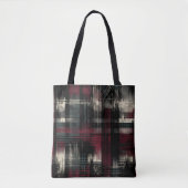 Gegrashte Grungy Alternatieve Grunge Plaid Patroon Tote Bag (Voorkant)