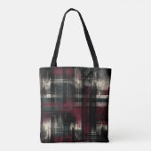 Gegrashte Grungy Alternatieve Grunge Plaid Patroon Tote Bag (Achterkant)