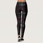 Gegrast Gotisch Donker Grungy Grunge Plaid Patroon Leggings (Achterkant)