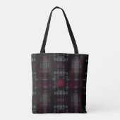 Gegrast Gotisch Donker Grungy Grunge Plaid Patroon Tote Bag (Achterkant)