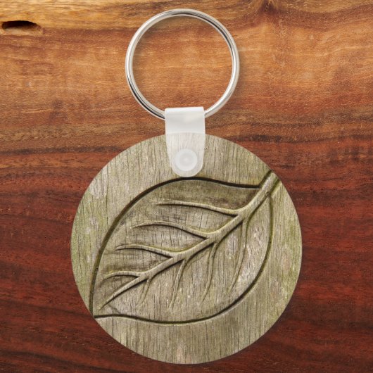 gegraveerd blad sleutelhanger (Voorkant)