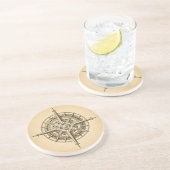  gegraveerd Compass Roos Zandsteen Onderzetter (Zijkant)