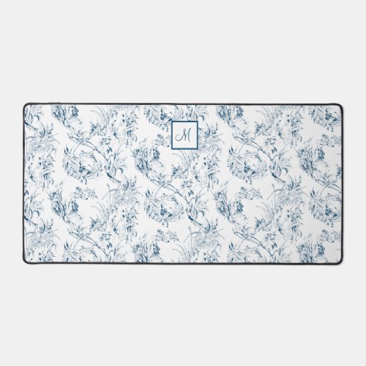  gegraveerd Floral Fantasy Toile / Monogram Bureaumat (Voorkant)