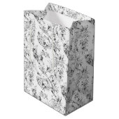  gegraveerd Frans Floral Fantasy Toile-Black Medium Cadeauzakje (Achterkant Gekanteld)