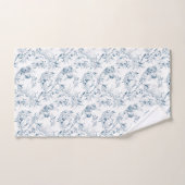  gegraveerd Frans Floral Fantasy Toile-Blue Bad Handdoek (Handdoek)