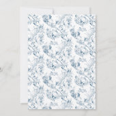  gegraveerd Frans Floral Fantasy Toile-Blue Notitiekaartje (Achterkant)