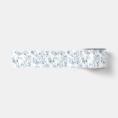 gegraveerd Frans Floral Fantasy Toile-Blue Satijnen Lint (Voorkant)