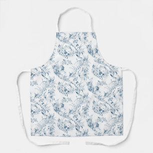  gegraveerd Frans Floral Fantasy Toile-Blue Schort