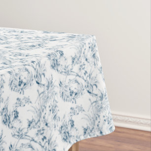 gegraveerd Frans Floral Fantasy Toile-Blue Tafelkleed
