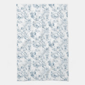  gegraveerd Frans Floral Fantasy Toile-Blue Theedoek (Verticaal)