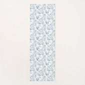 gegraveerd Frans Floral Fantasy Toile-Blue Yogamat (Voorkant)