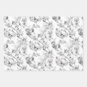  gegraveerd Frans Floral Fantasy Toile Inpakpapier Vel (Voorkant 3)