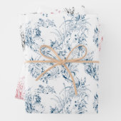  gegraveerd Frans Floral Fantasy Toile Inpakpapier Vel (In situ)