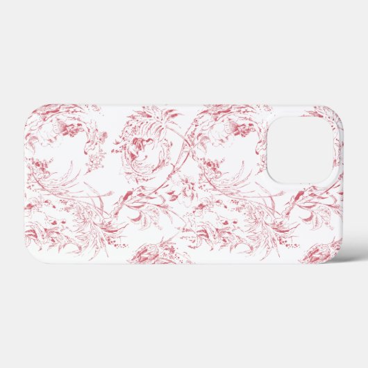 gegraveerd Frans Floral Fantasy Toile-Pink Case-Mate iPhone Case (Achterkant (horizontaal))