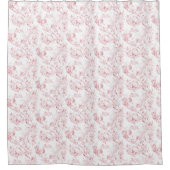  gegraveerd Frans Floral Fantasy Toile-Pink Douchegordijn (Voorkant)