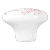  gegraveerd Frans Floral Fantasy Toile-Pink Keramische Knop (Zijkant)