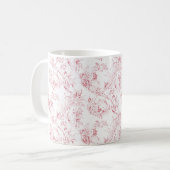  gegraveerd Frans Floral Fantasy Toile-Pink Koffiemok (Voorkant links)