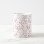  gegraveerd Frans Floral Fantasy Toile-Pink Koffiemok (Center)