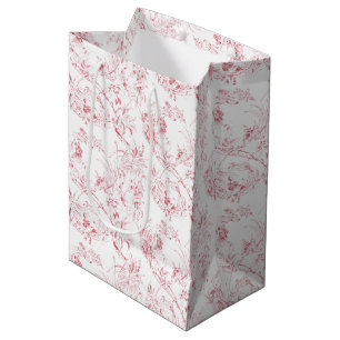 gegraveerd Frans Floral Fantasy Toile-Pink Medium Cadeauzakje