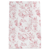  gegraveerd Frans Floral Fantasy Toile-Pink Medium Cadeauzakje (Achterkant)