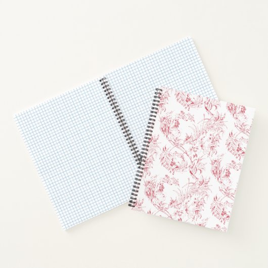  gegraveerd Frans Floral Fantasy Toile-Pink Notitieboek (Binnen)