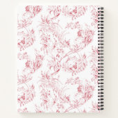  gegraveerd Frans Floral Fantasy Toile-Pink Notitieboek (Achterkant)
