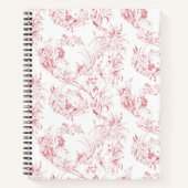  gegraveerd Frans Floral Fantasy Toile-Pink Notitieboek (Voorkant)
