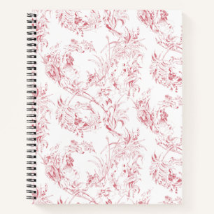  gegraveerd Frans Floral Fantasy Toile-Pink Notitieboek
