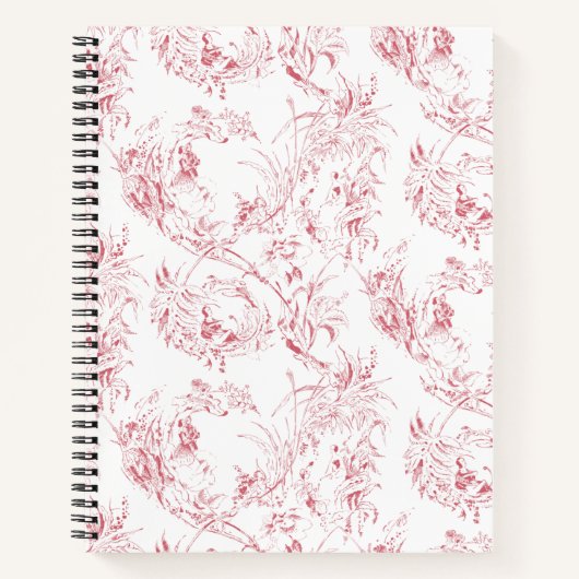 gegraveerd Frans Floral Fantasy Toile-Pink Notitieboek (Voorkant)