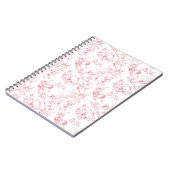  gegraveerd Frans Floral Fantasy Toile-Pink Notitieboek (Linkerzijde)