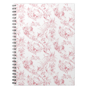  gegraveerd Frans Floral Fantasy Toile-Pink Notitieboek