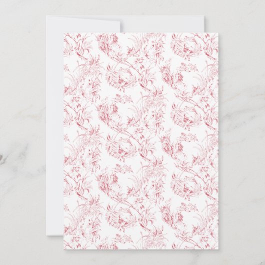  gegraveerd Frans Floral Fantasy Toile-Pink Notitiekaartje (Achterkant)