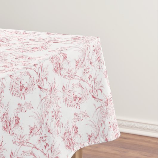 gegraveerd Frans Floral Fantasy Toile-Pink Tafelkleed (Voorbeeld)