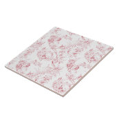  gegraveerd Frans Floral Fantasy Toile-Pink Tegeltje (Zijkant)